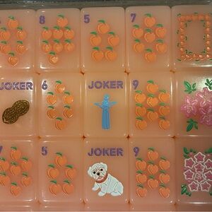 Middle and Main Mahjong (brand) American Mahjong Set- Peach and Pine set.